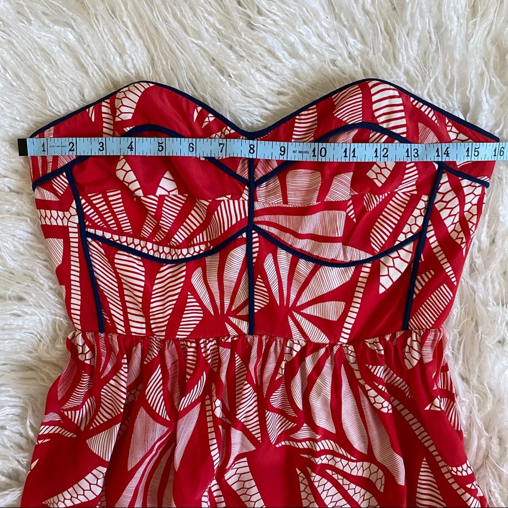 Alice & Trixie Veronique Red Strapless Silk Dress - Picture 12 of 16